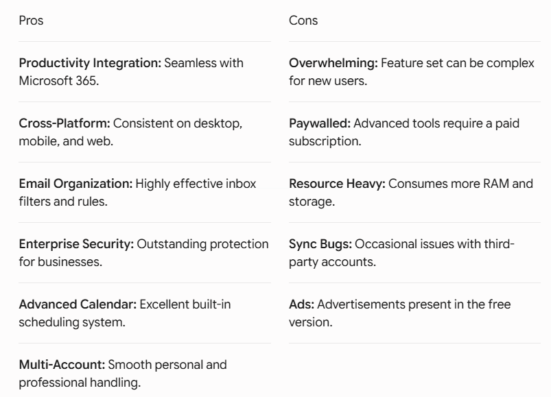 microsoft app pros and cons