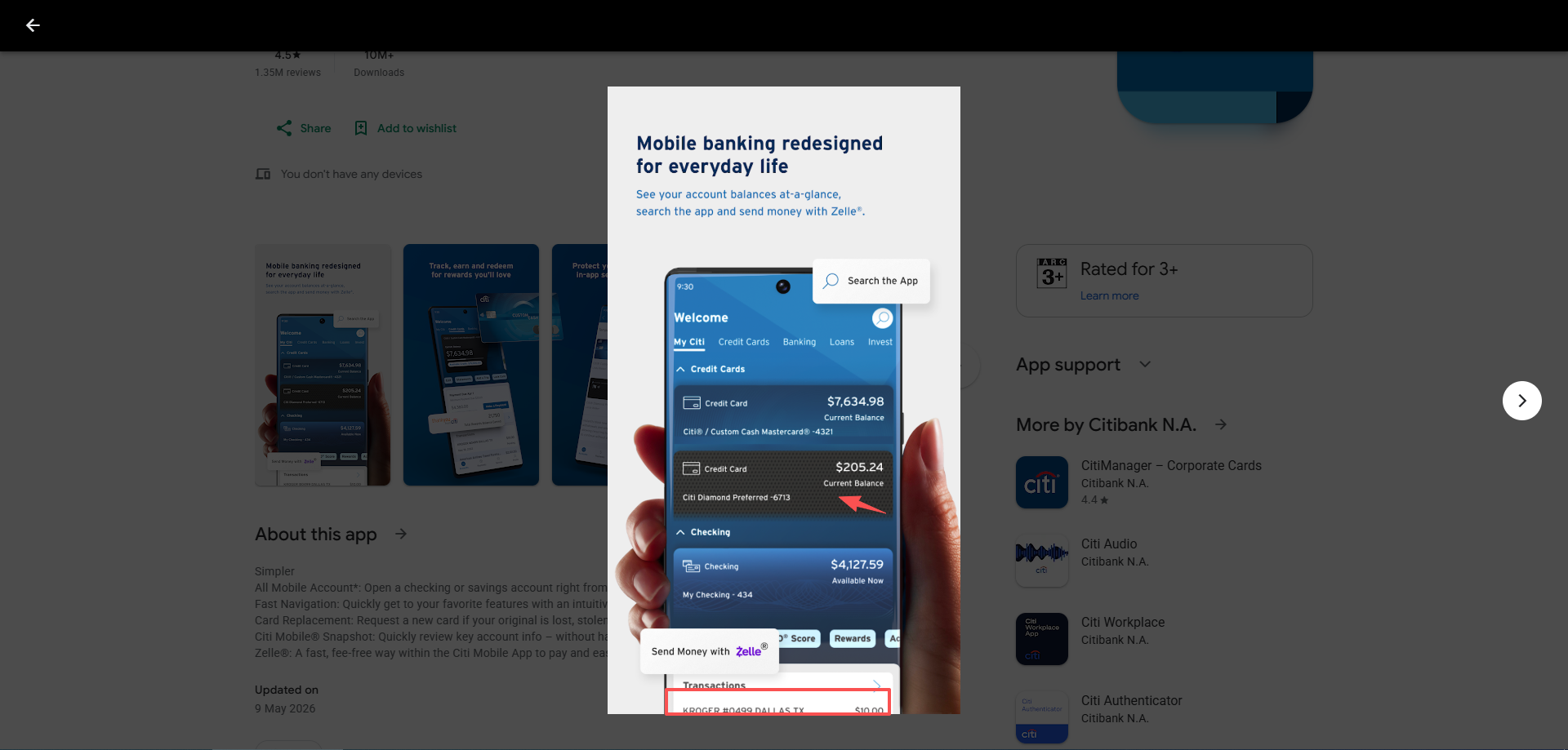 Citi Mobile® checking balances