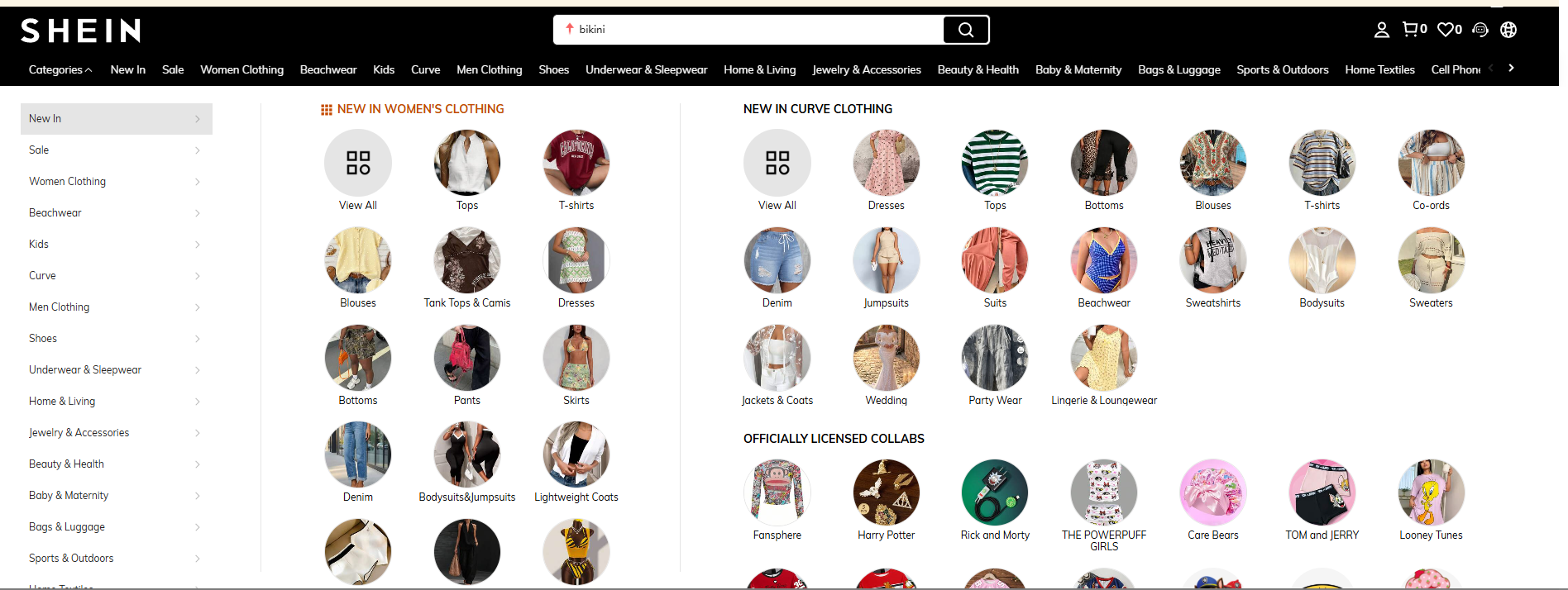 Shein categories