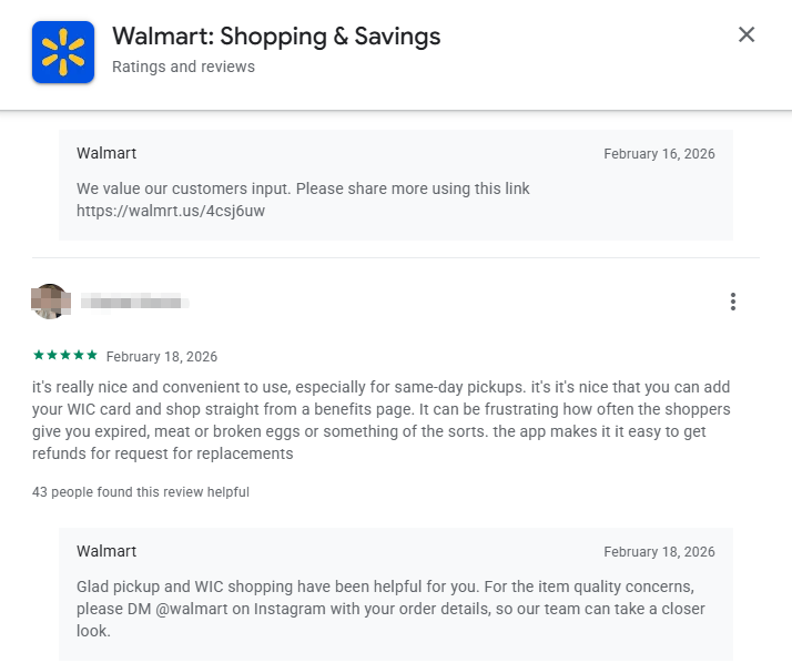 Walmart negative review